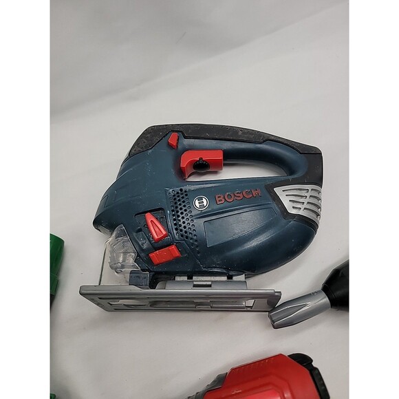 Bosch Kids Pretend Power Tools Lot of 2 Drill & Jigsaw + 2 Bonus Needs Batteries - Picture 2 of 12